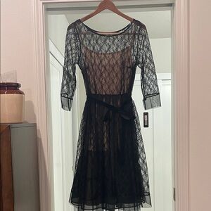 I.N. Studio Black Sheer Lace Dress, Brand New